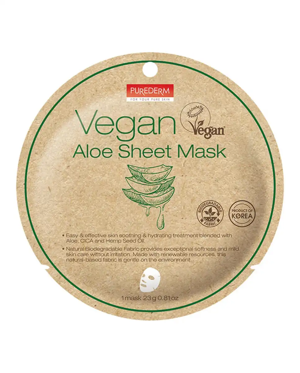 PUREDERM - Mascarilla Facial Vegana Biodegradable Con Aloe - PUREDERM - Comparador de precios