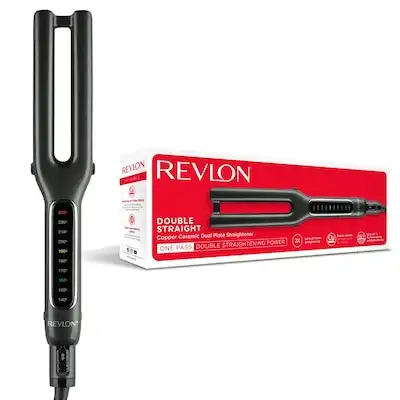 Revlon Copper Ceramic Dual Plate Straightener Double Straight 1 UN 1.0 pieces - Revlon - Comparador de precios