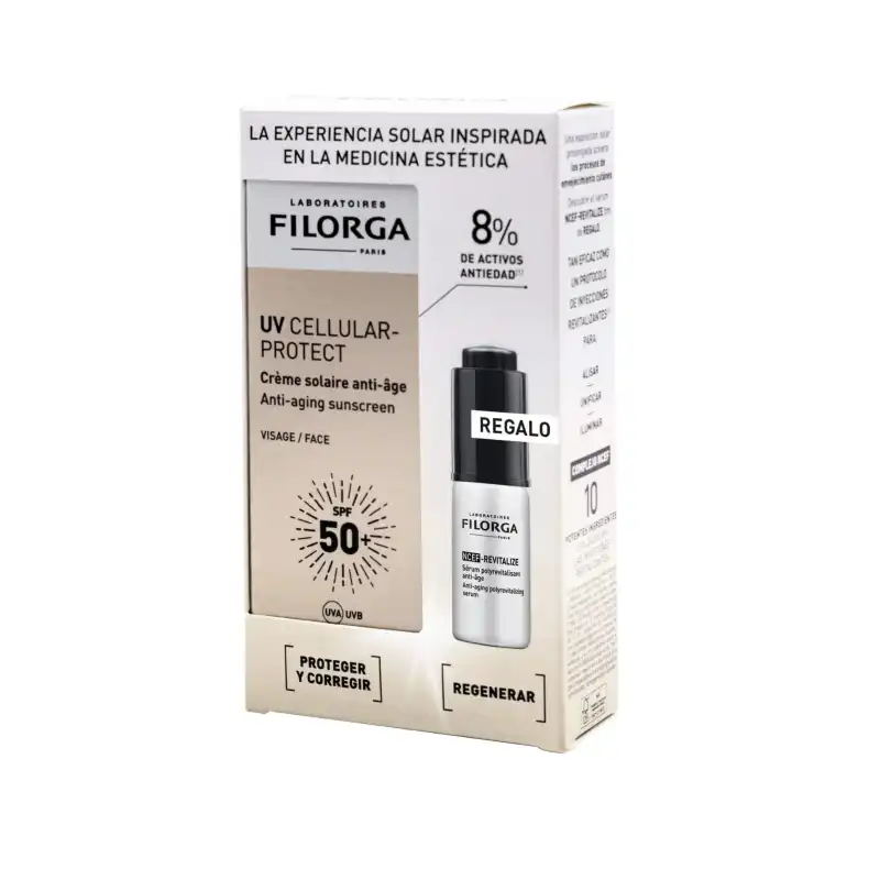 Set Crema Solar Antiedad Uv Cell Face 40ml + Ncef Serum 5ml - Filorga - Comparador de precios