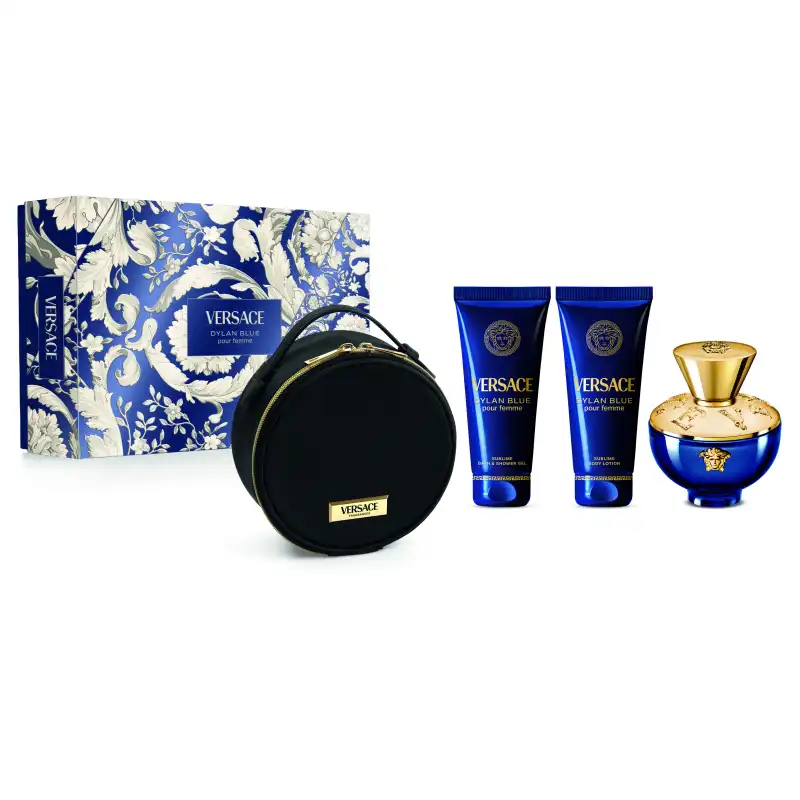 Set Dylan Blue Femme Eau De Parfum 100 Ml + Shower Gel 100 Ml + Body Lotion 100 Ml - Versace - Comparador de precios