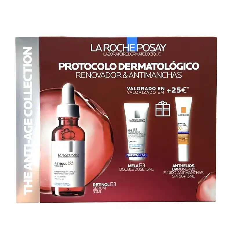 Set Protocolo Renovador Y Antimanchas Retinol B3 Sérum 30ml + Regalos - La Roche-Posay - Comparador de precios