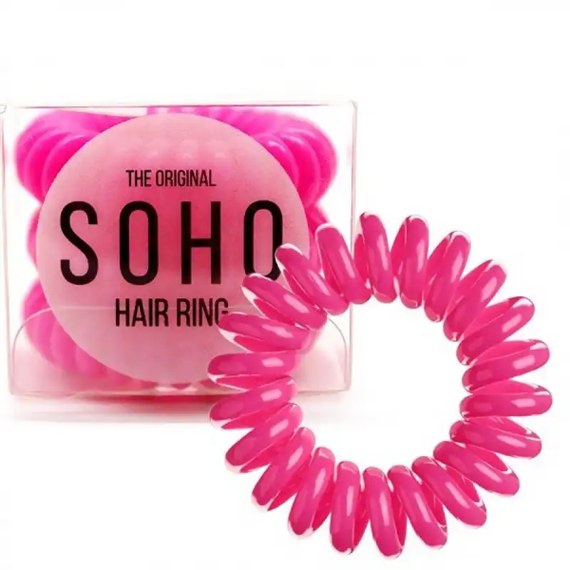 SOHO Spiral Hair Elastics Coleteros de Espiral Transparentes (3 uds.) Goma de pelo SOHO Coleteros de Espiral Rosa (3 uds) Gomas de Pelo Tipo Teléfono - Soho - Comparador de precios