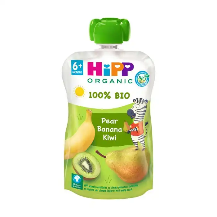 Hippis 100% frutas pera, plátano y kiwi ecológico 100 gr - HiPP - Comparador de precios
