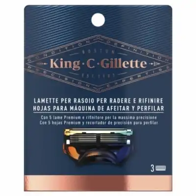 King C. Gillette Gillette King C Recambio Afeitar y Perfilar, 3 un - King C. Gillette - Comparador de precios