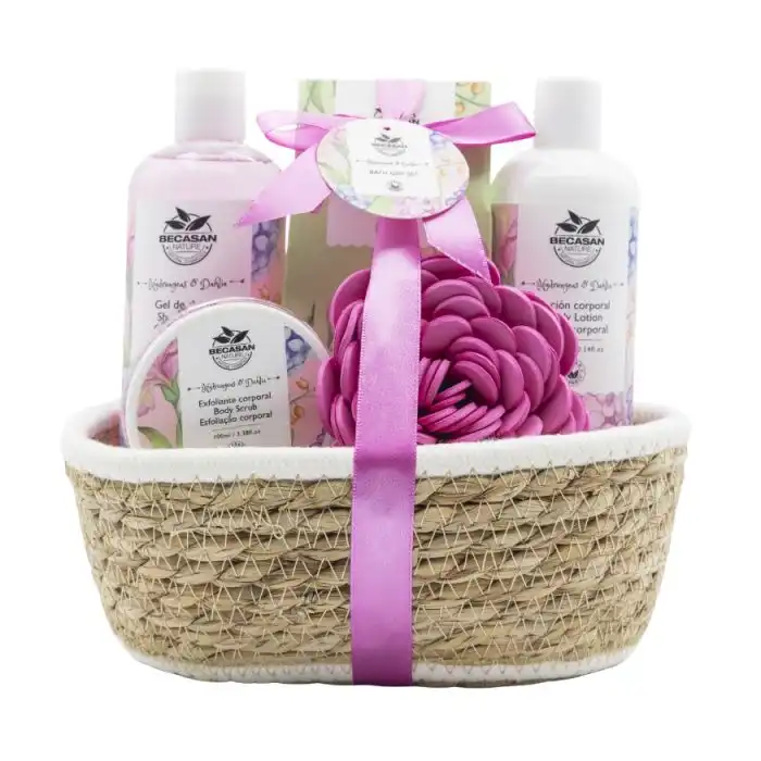 Set de Baño Cesta de Mimbre Floral Scented - Becasan Nature - Comparador de precios