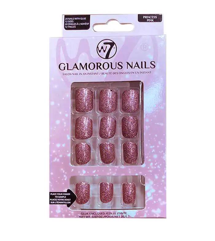 W7 - Uñas postizas Glamorous Nails - Princess Pink - W7 - Comparador de precios