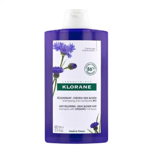 Klorane Centaurea BIO 400 ml Champú Neutraliza los Reflejos Amarillos y Cobrizos - Realza el brillo - Klorane - Comparador de precios