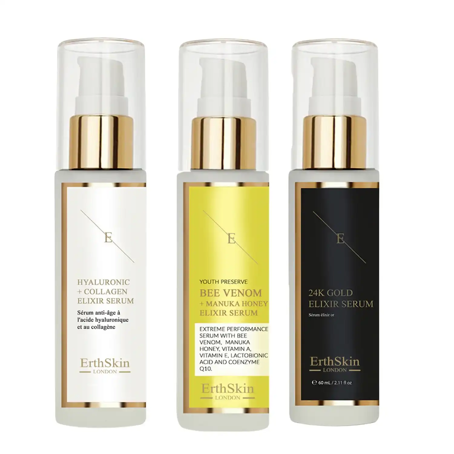 Trío Abeja + Colágeno + 24K Set de tratamiento facial - ErthSkin London - Comparador de precios