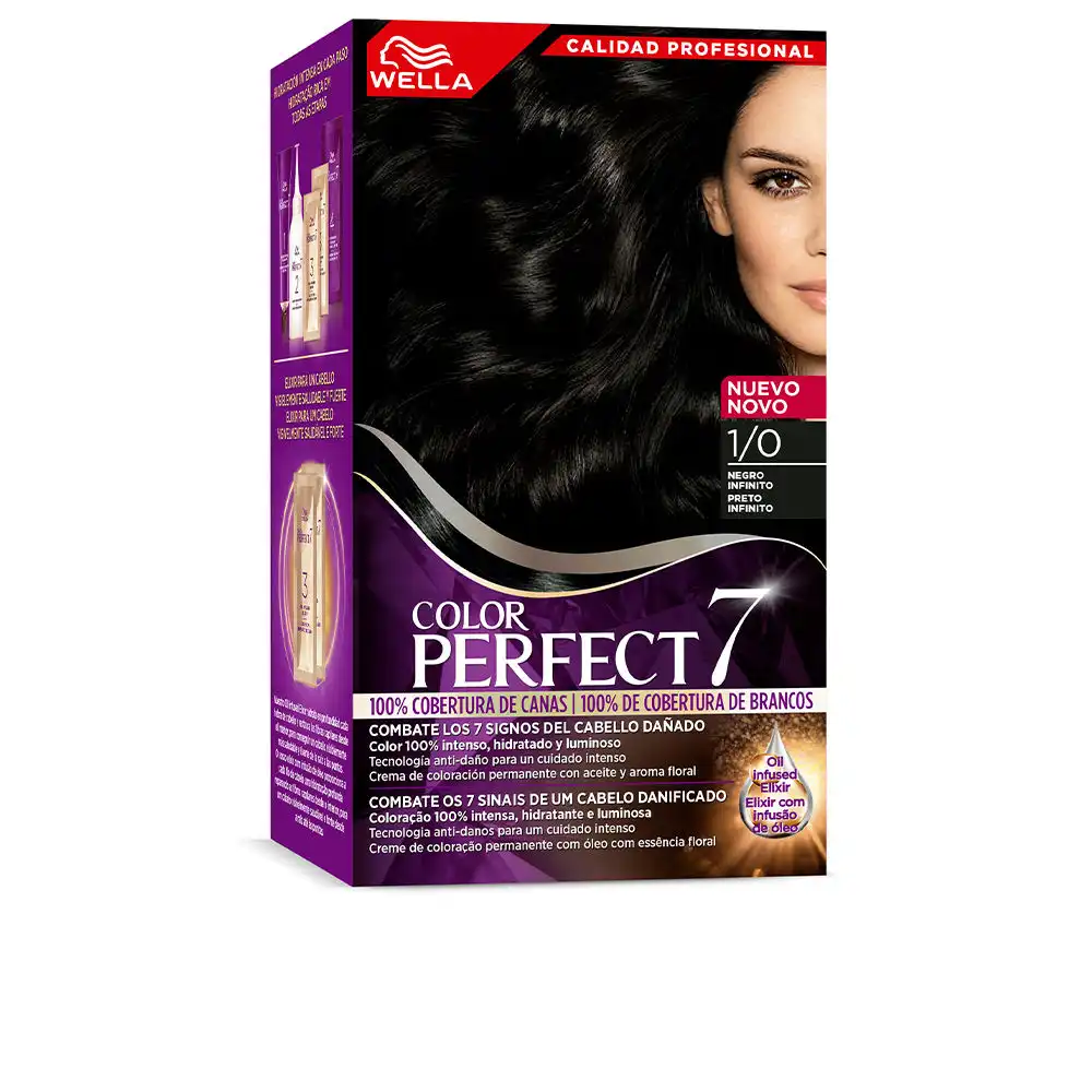 Wella Color Perfect 7 100% cobertura de canas #1/0-negro infinito - Wella Color Perfect 7 - Comparador de precios