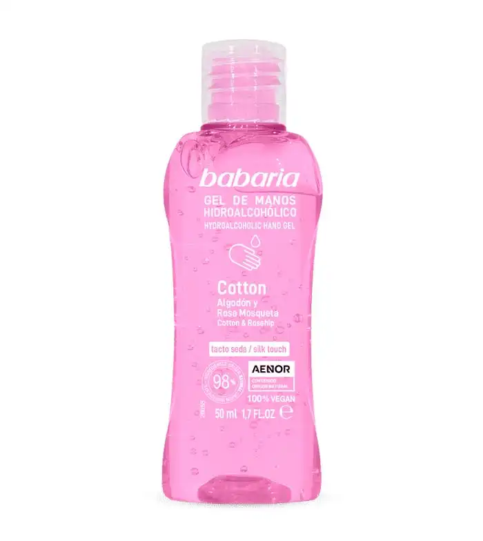 Babaria - Gel de manos hidroalcohólico - Algodón y Rosa Mosqueta - 50ml - Babaria - Comparador de precios