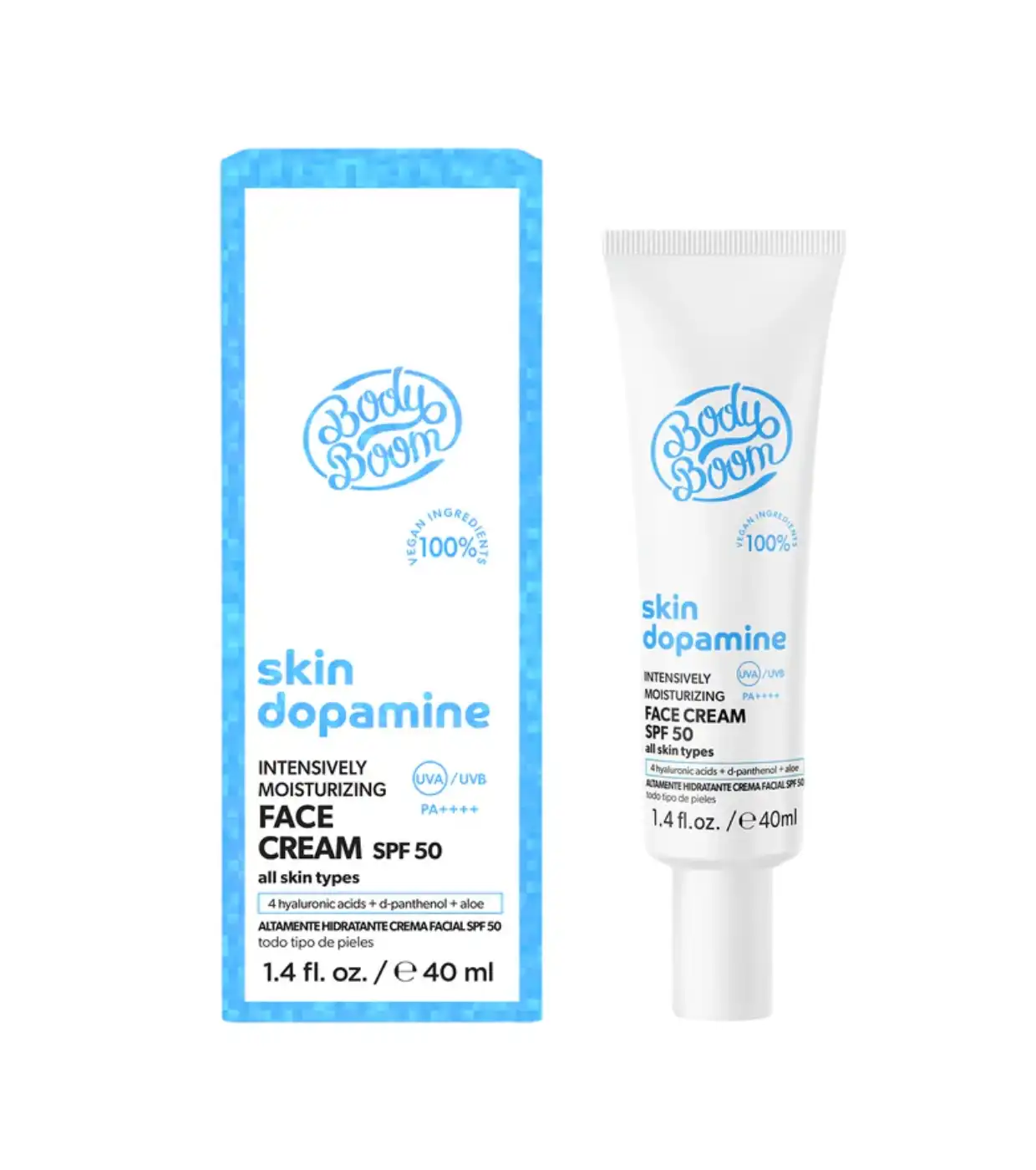 Bodyboom - *Skin Dopamine* - Crema facial SPF50 PA ++++ Hyaluronic acid + Pantenol + Aloe - Bodyboom - Comparador de precios