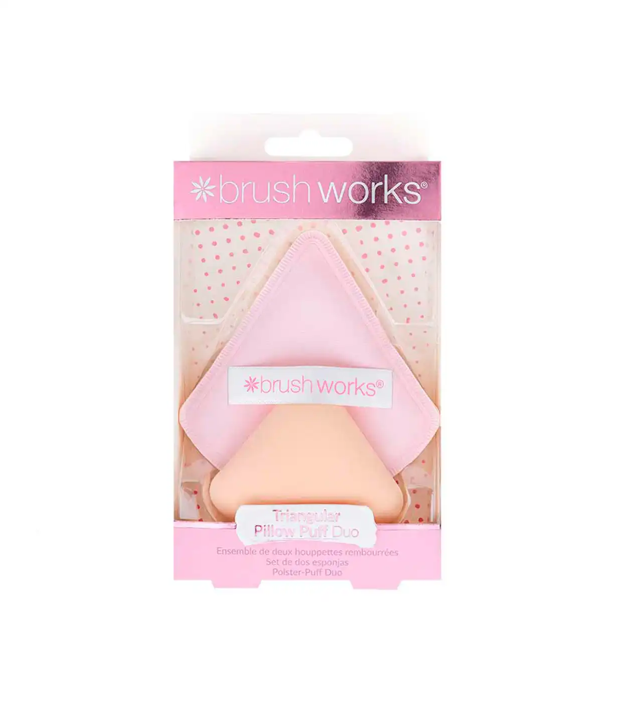 Brushworks - Dúo de borlas de maquillaje triangulares acolchadas - Brushworks - Comparador de precios