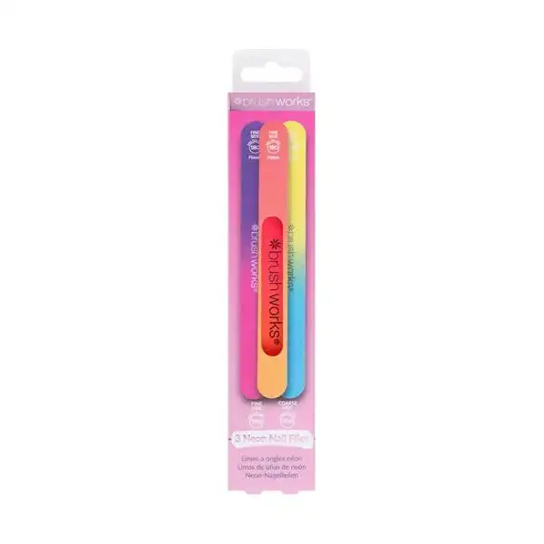 Limas De Uñas Neon 3 Piezas - Brushworks - Comparador de precios