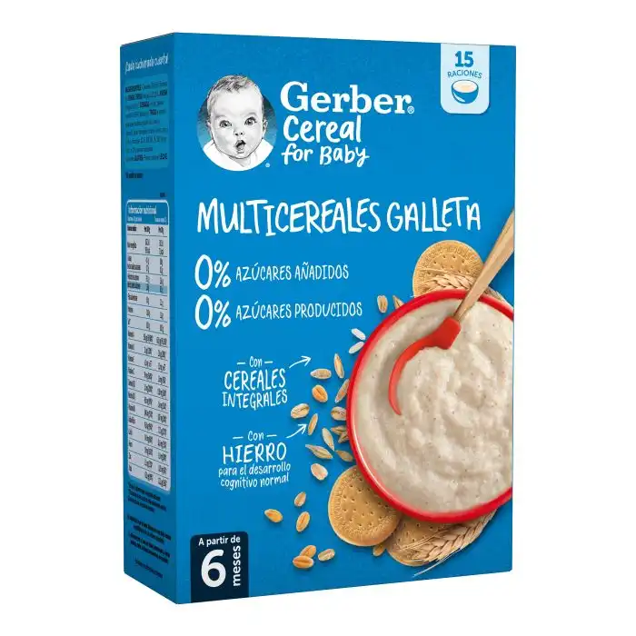Papilla Multicereales con Galleta 0% Azúcares 270 gr - Gerber - Comparador de precios