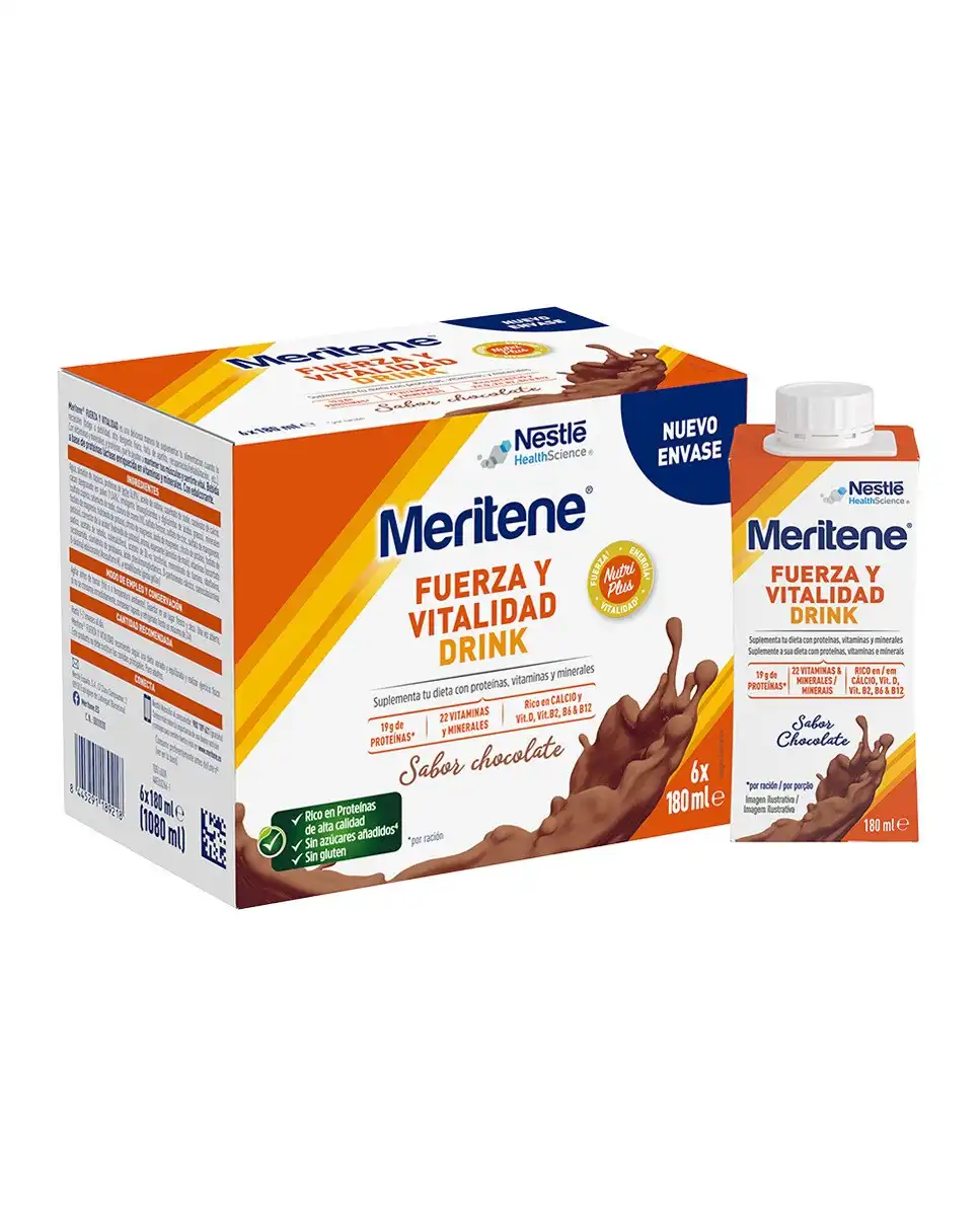 Meritene - Estuche 6 botellas de 180 ml Drink Chocolate Meritene. - Meritene - Comparador de precios