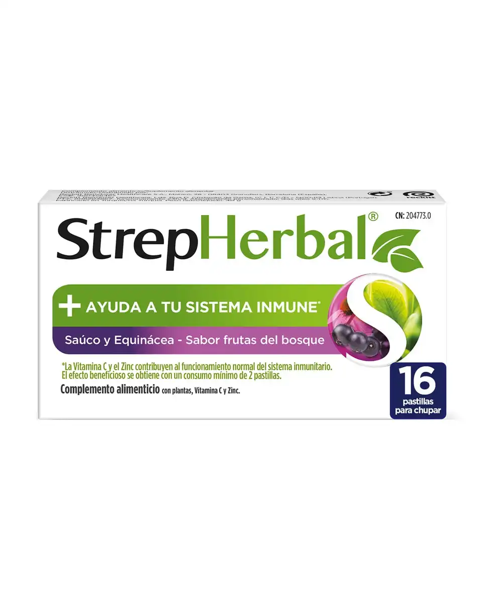 Strepherbal - 16 Pastillas Para Chupar Saúco Y Equinácea Sabor Frutas Del Bosque - Strepherbal - Comparador de precios