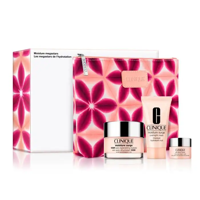 Estuche Hidratante Moisture Surge 100h + Mascarilla + Contorno de ojos - Clinique - Comparador de precios