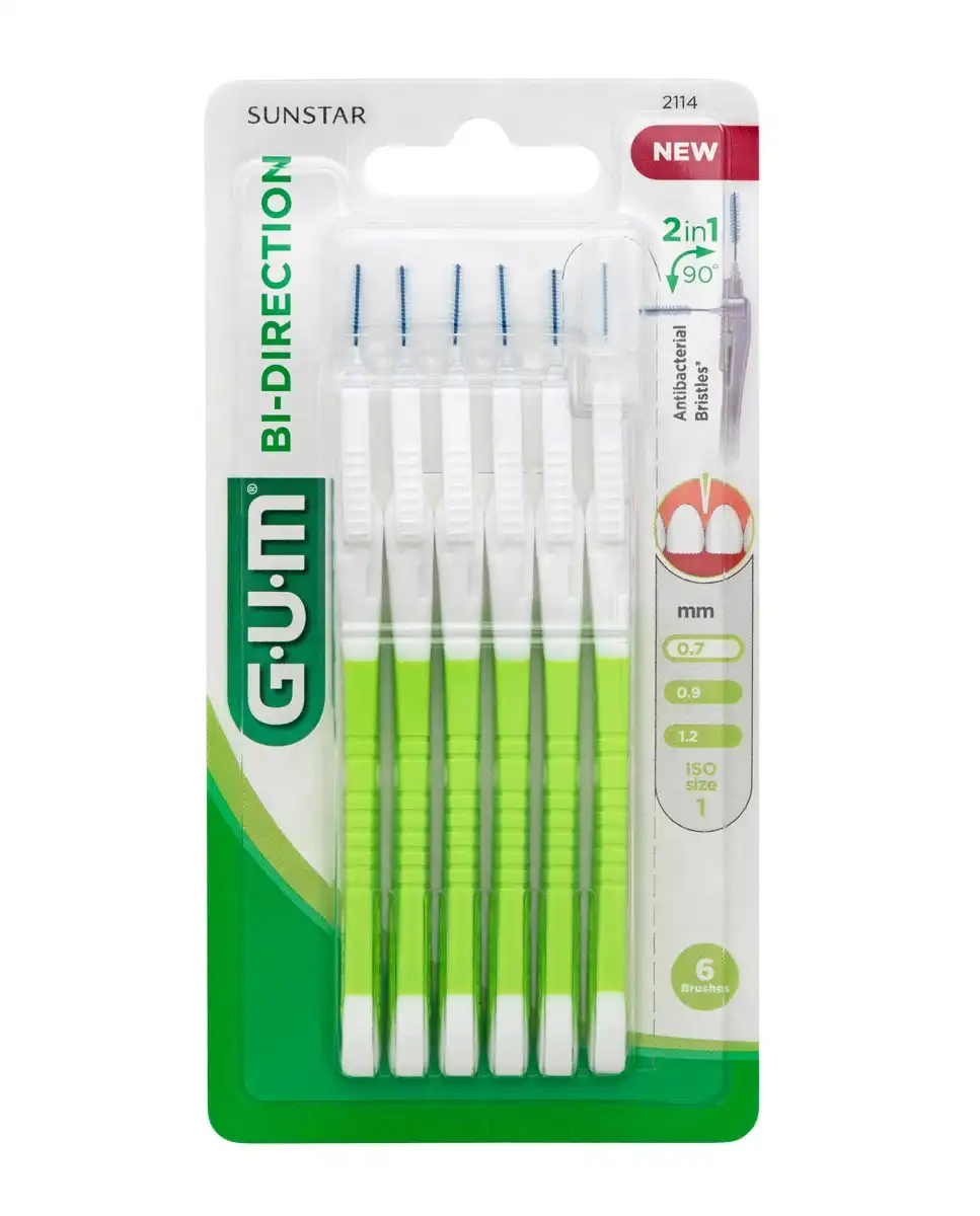 Gum - 6 Cepillos Interdentales Bi-Direction Pequeño 0,7 Mm - GUM - Comparador de precios