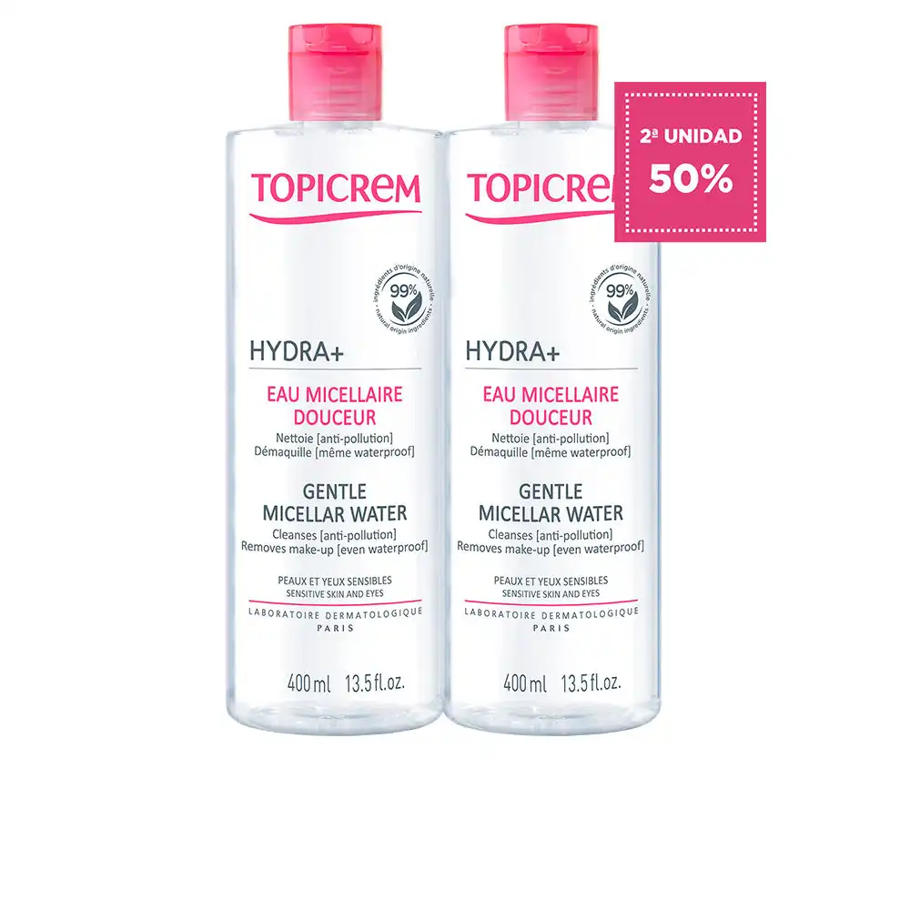 HYDRA+ agua micelar suave duo 2 x 400 ml - TOPICREM - Comparador de precios