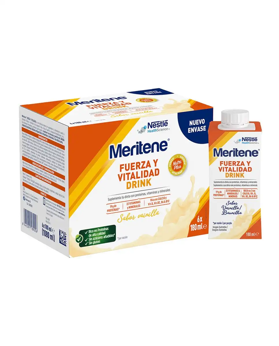 Meritene - Estuche 6 botellas de 180 ml Drink Vainilla Meritene. - Meritene - Comparador de precios