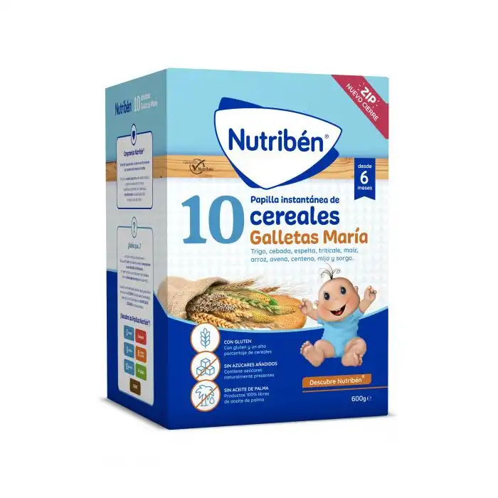 Papilla Instantánea de 10 cereales Galletas María 600 gr - NUTRIBEN - Comparador de precios