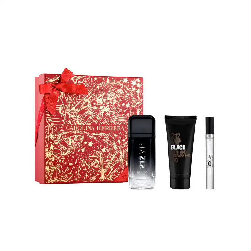 Set 212 Vip Men Black Eau De Parfum 100 Ml + Mini 10 Ml + Gel De Baño 100 Ml - Carolina Herrera - Comparador de precios
