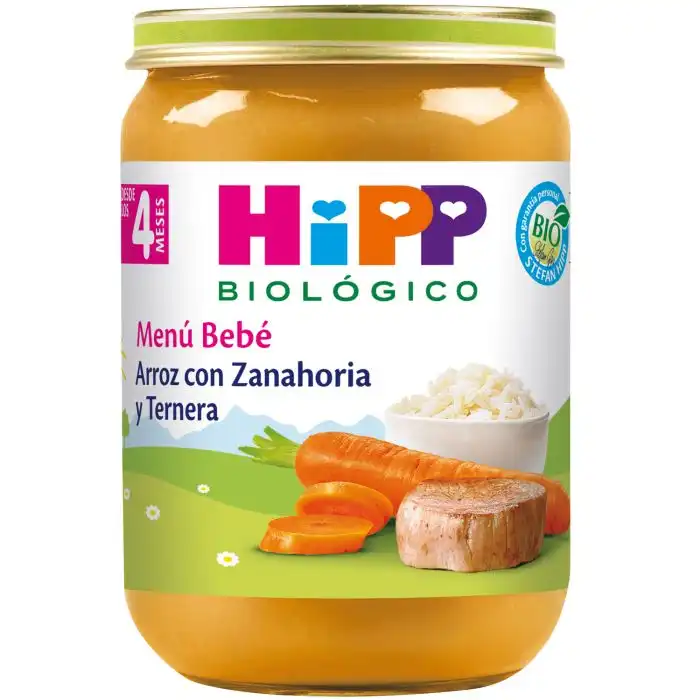 Tarrito de Arroz con Zanahoria y Ternera +4 Meses 190 gr - HiPP - Comparador de precios