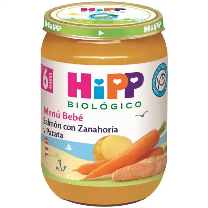 Tarrito de Salmón con Zanahoria y Patata +6 Meses 190 gr - HiPP - Comparador de precios