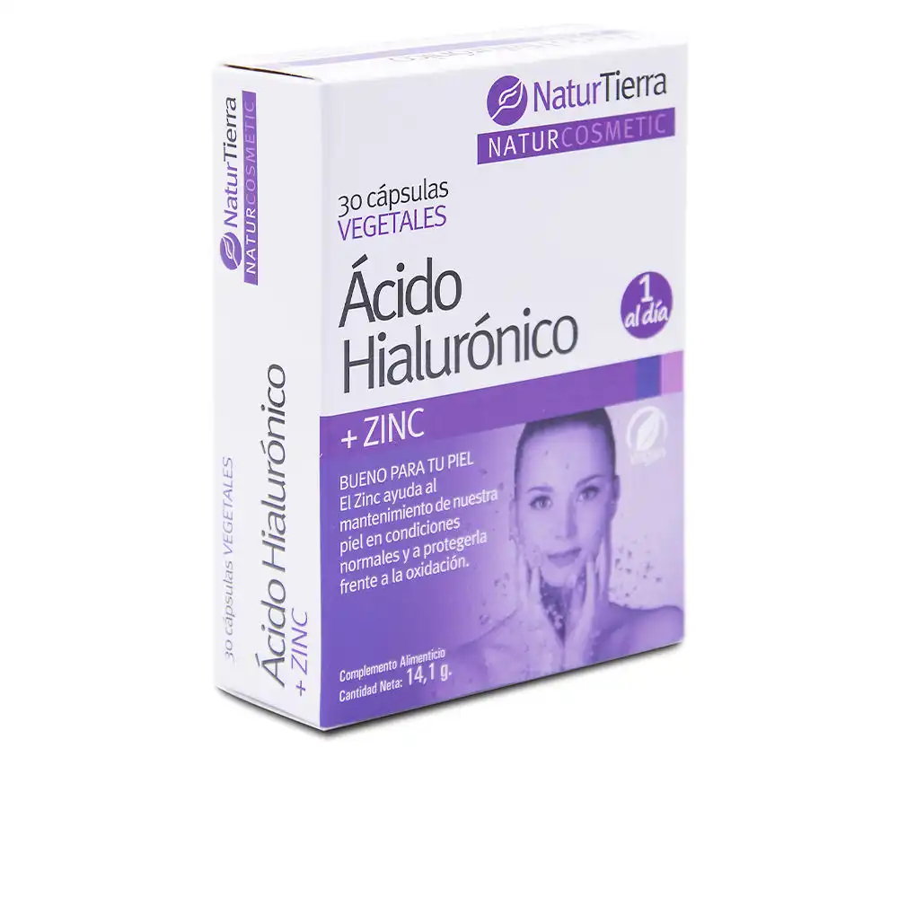 Ácido Hialurónico + zinc 30 caps vegetales - Naturtierra - Comparador de precios