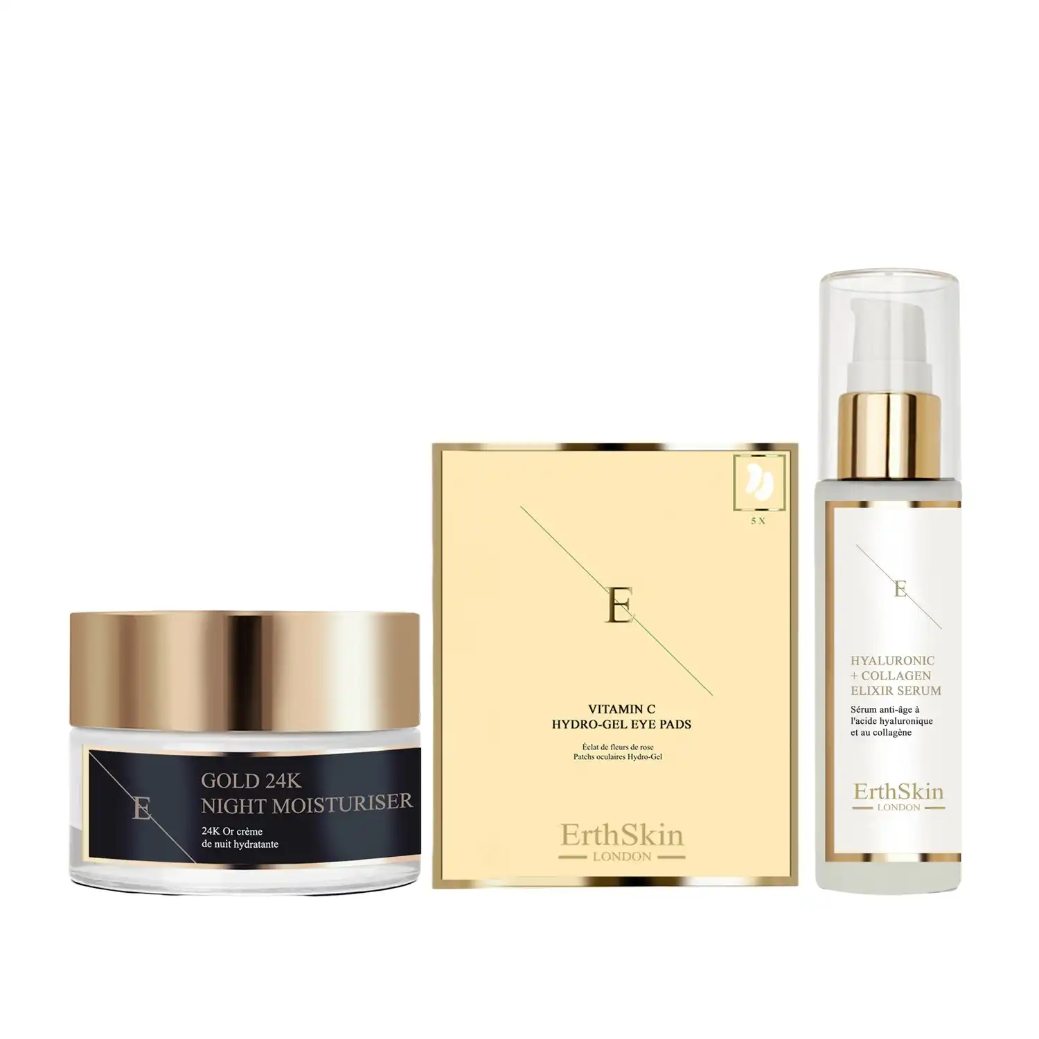 Conjunto de radiación nocturna y ocular de 24 K Set de tratamiento facial - ErthSkin London - Comparador de precios