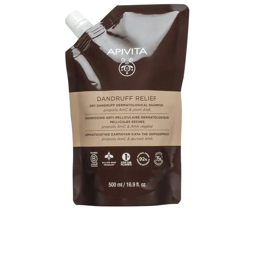 DANDRUFF RELIEF champú dermatológico para caspa seca​ recarga 500 ml - Apivita - Comparador de precios