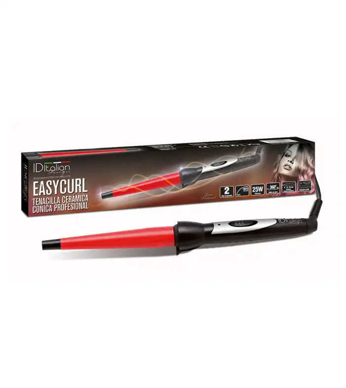 ID Italian Design - Tenacilla de cerámica profesional Easy Curl - Negro y Rojo - ID Italian Design - Comparador de precios