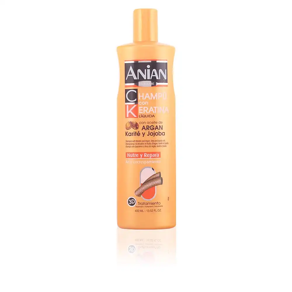 Keratina Liquida champú aceite argán karité y jojoba 400 ml - Anian - Comparador de precios