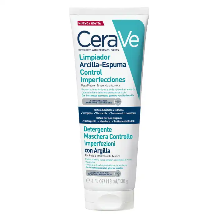 Limpiador Facial Arcilla-Espuma Control Imperfecciones 118 ml - CeraVe - Comparador de precios