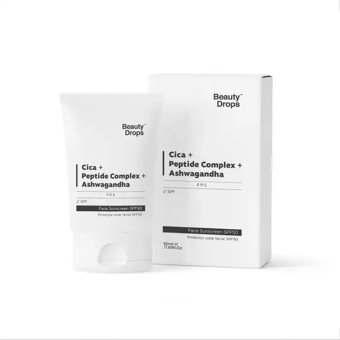 ¡38% DTO! Protector Solar Cica + Peptide Complex + Ashwagandha SPF50 - Beauty Drops - Comparador de precios
