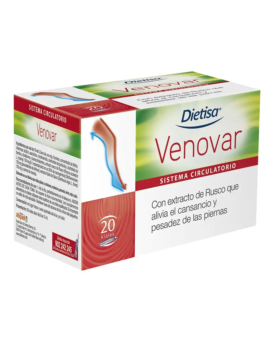 Dietisa® - Viales Sistema Circulatorio Venovar Dietisa - Dietisa® - Comparador de precios