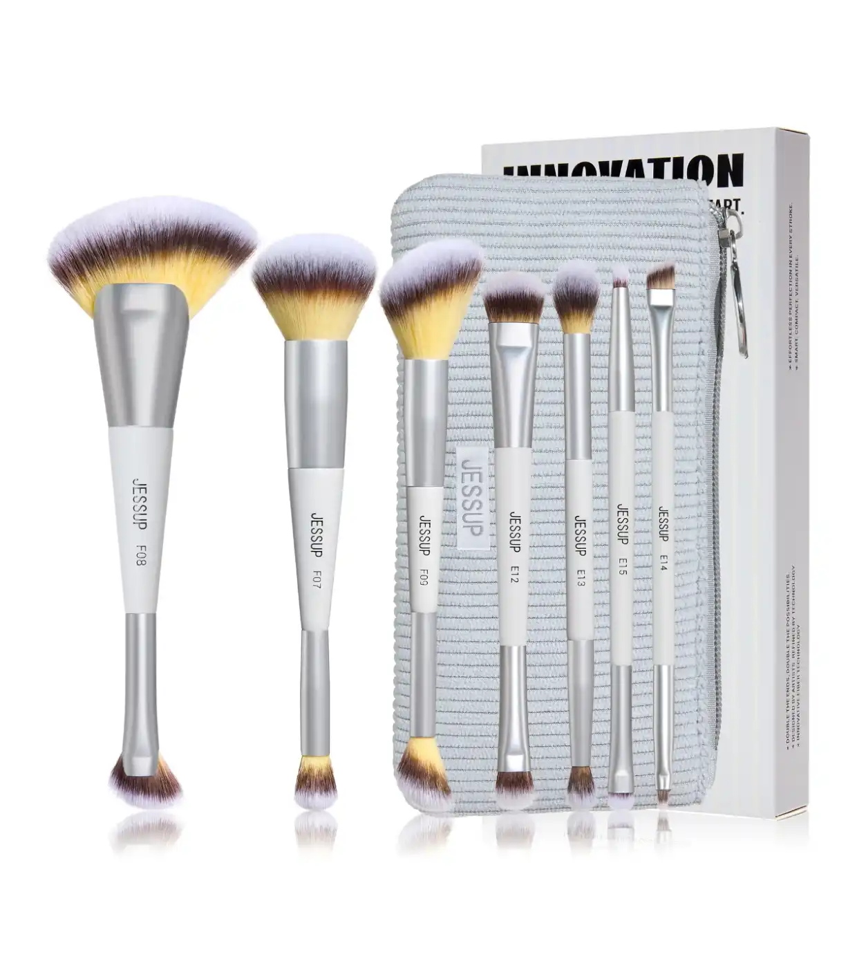 Jessup Beauty - *Innovation in Hand, Beauty in Heart* - Set de 7 brochas dobles - Quiet Gray - Jessup Beauty - Comparador de precios