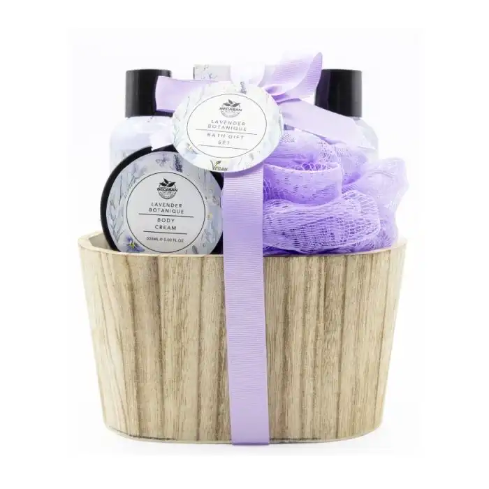 Set de Baño Cubo de Madera Lavender Botanique - Becasan Nature - Comparador de precios