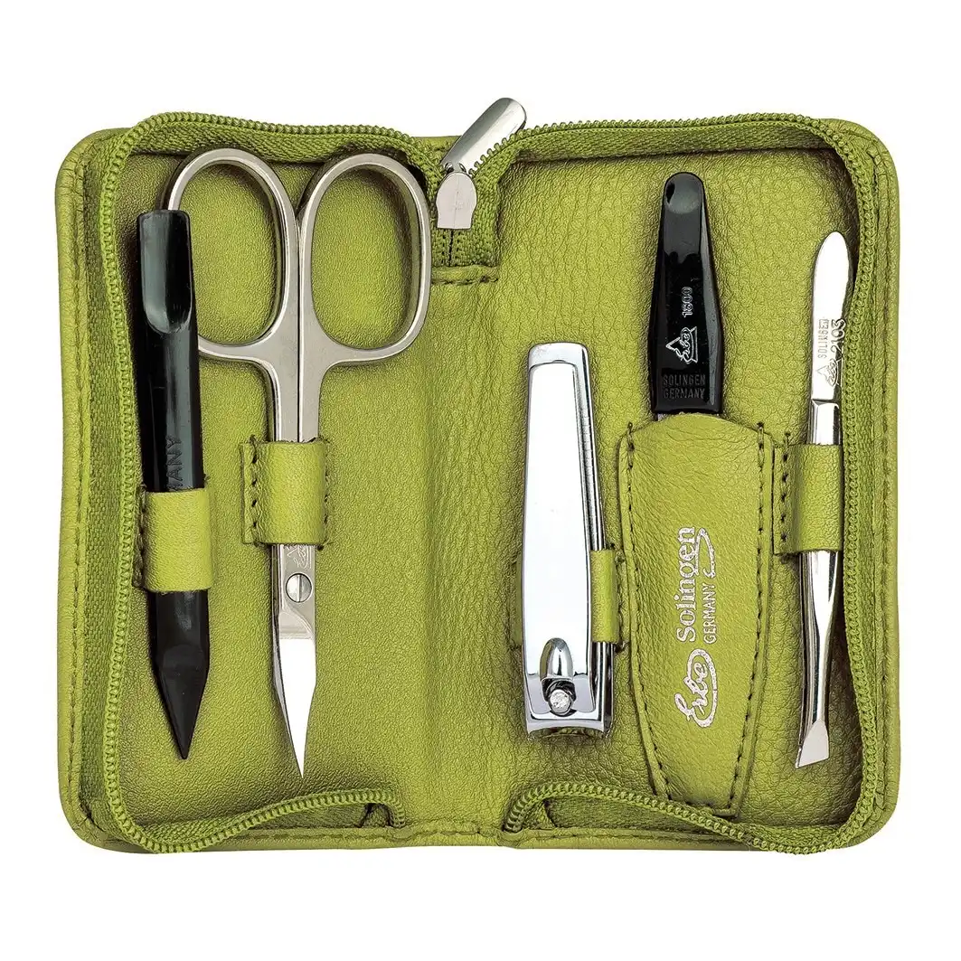 Siena Manicure Set, 5 pcs., Zipper Case Range "Siena" Green Neceser maquillaje - ERBE - Comparador de precios