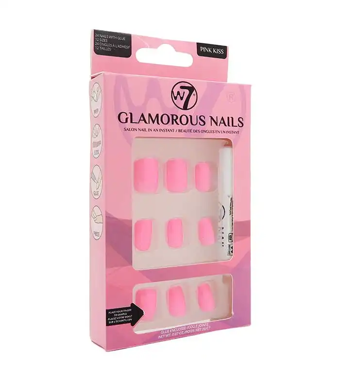 W7 - Uñas postizas Glamorous Nails - Pink Kiss - W7 - Comparador de precios