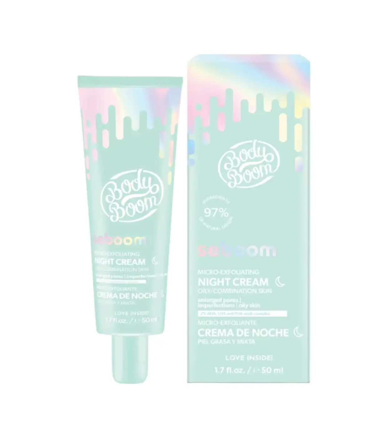 Bodyboom - *Seboom* - Crema facial de noche micro-exfoliante - Piel grasa y mixta - Bodyboom - Comparador de precios
