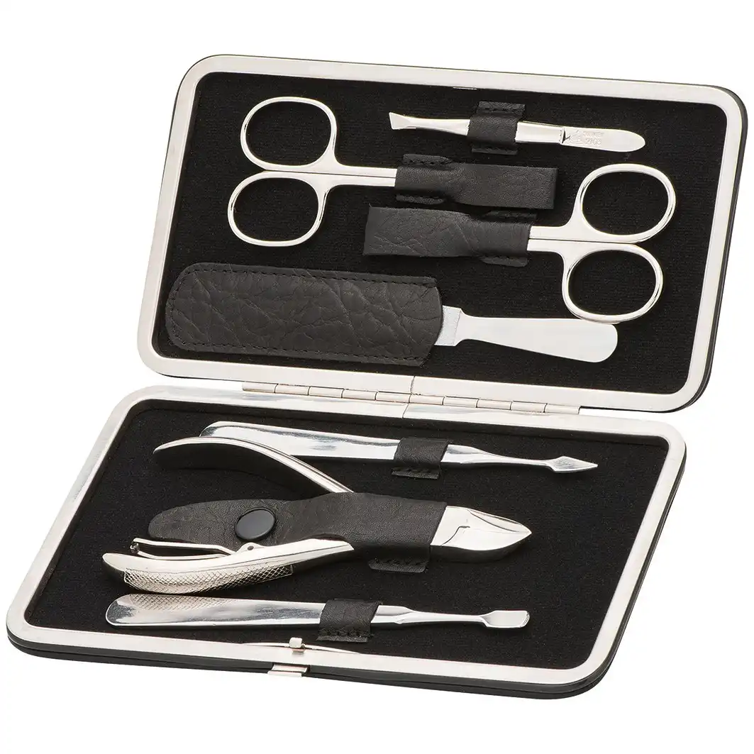 Manicure Set, 7 pcs., Clip-Top Case Range "Master" Black Set de uñas - ERBE - Comparador de precios