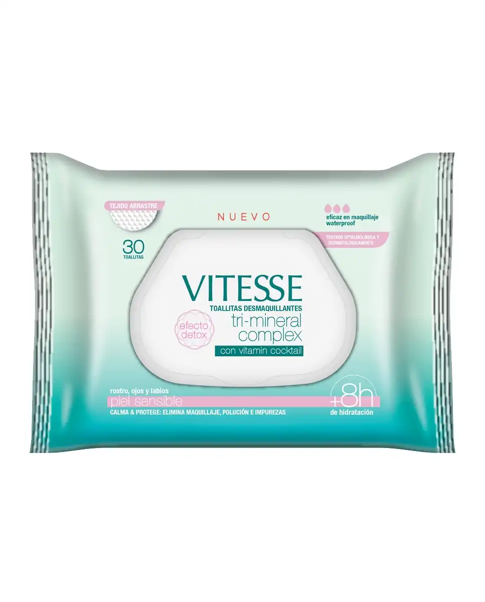Vitesse - Toallitas Desmaquilladoras Tri-Mineral Complex Piel Sensible - Vitesse - Comparador de precios