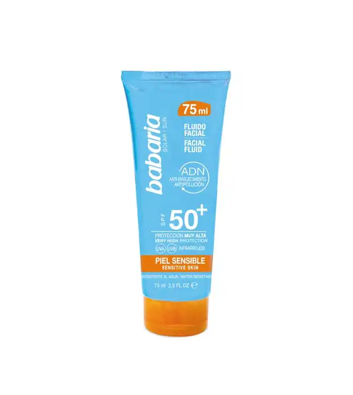 Babaria - Crema facial de protección solar fluida SPF50+ 75ml - Pieles sensibles y atópicas - Babaria - Comparador de precios