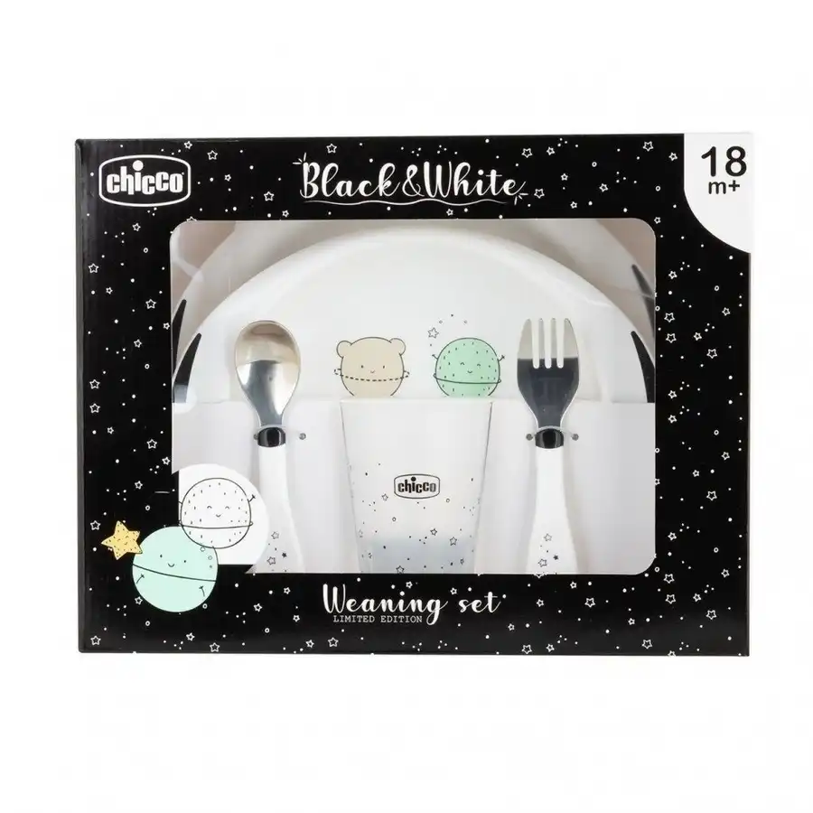 Chicco Set de Comida Chicco Infantil Black & White, 1 un - Chicco - Comparador de precios