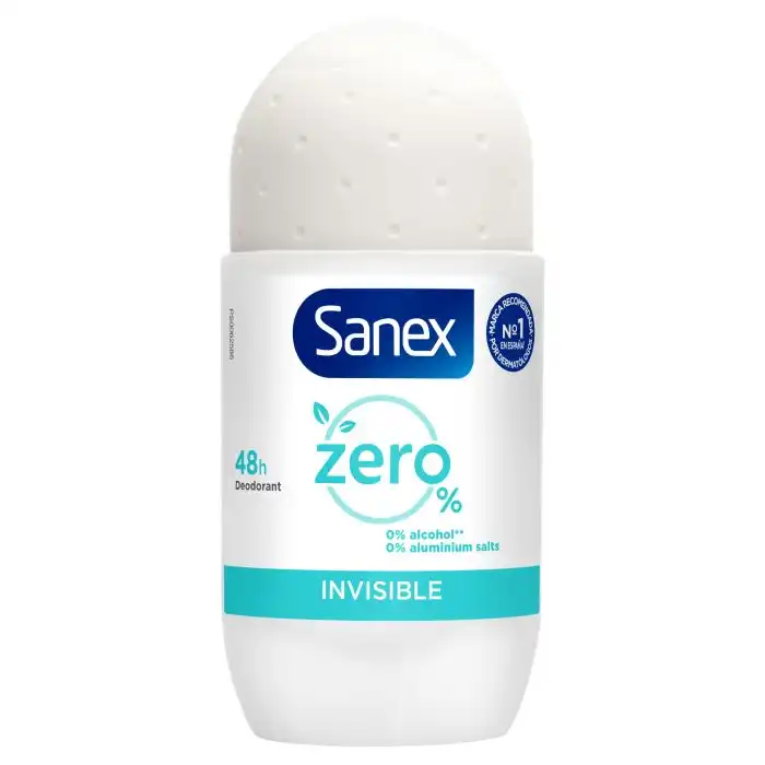 Desodorante Roll-On Zero % Invisible Protección 48h 50 ml - Sanex - Comparador de precios