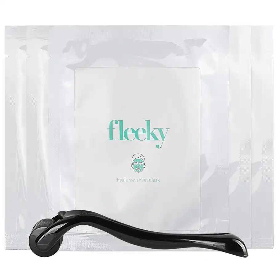 Fleeky - Mascarilla facial de Hyalurón con dermaroller de 540 agujas Mascarillas de celulosa 5 pieces unisex - Fleeky - Comparador de precios