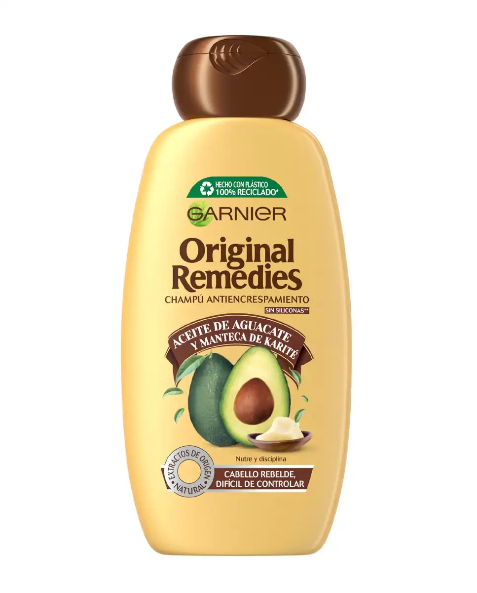Garnier - Champú Para Pelo Rebelde Aceite De Aguacate Y Manteca De Karité Original Remedies 300ml - Garnier - Comparador de precios