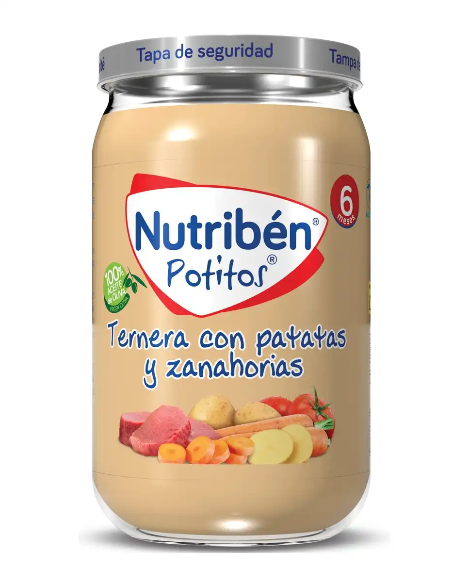 Nutribén® - Potito Pollo, Ternera, Tomate, Patata, Zanahoria Y Arroz 235 G - Nutribén® - Comparador de precios