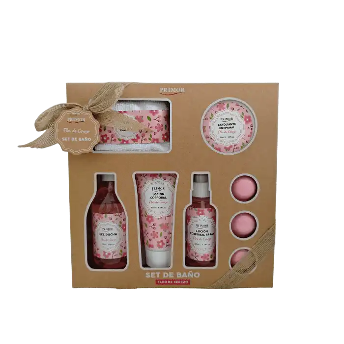 Set de Baño 8 Piezas Flor de Cerezo 420 ml - PRIMOR - Comparador de precios